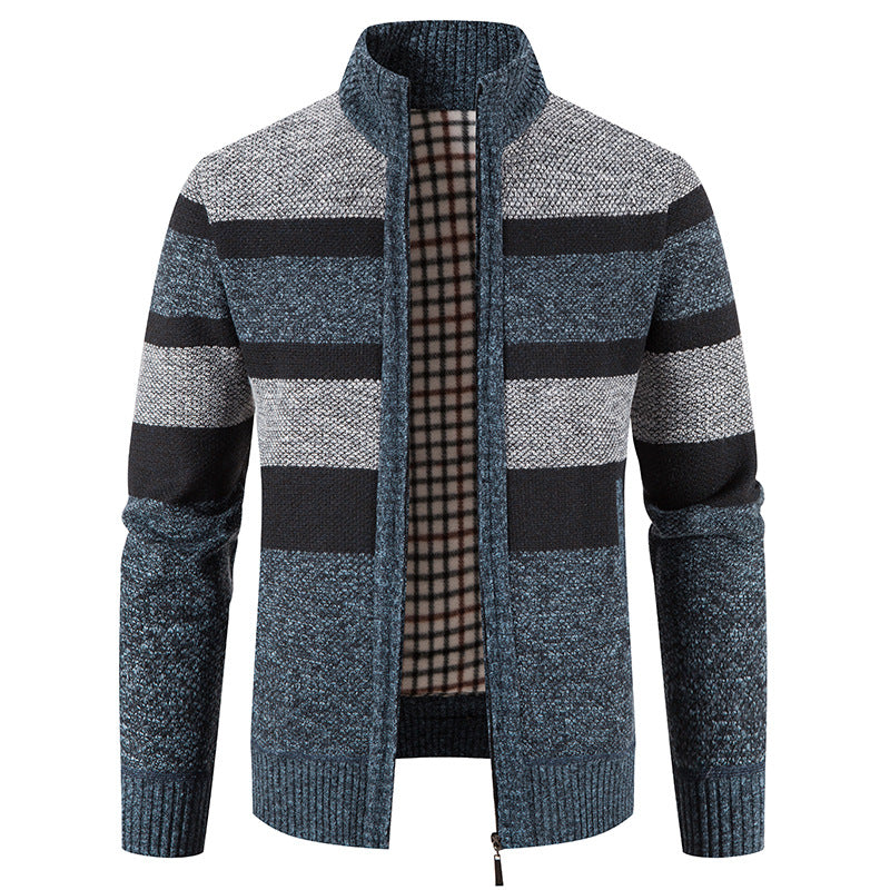 Herren modische Strickjacke mit einem modernen und vielseitigen Karomuster EB