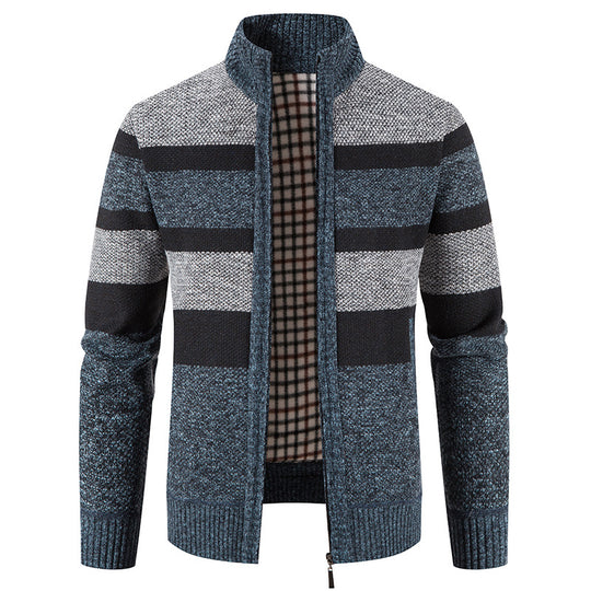 Herren modische Strickjacke mit einem modernen und vielseitigen Karomuster EB