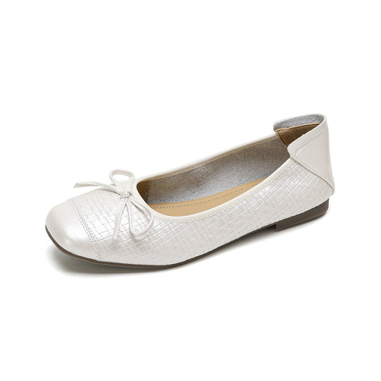 Damen Ballerinas aus hochwertigem Leder mit filigranem Schleifendetail EB