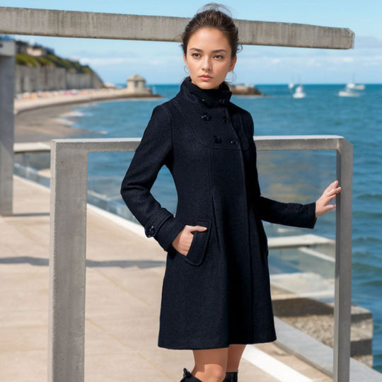 Damen modischer Trenchcoat mit Kapuze und praktischen Taschen EB
