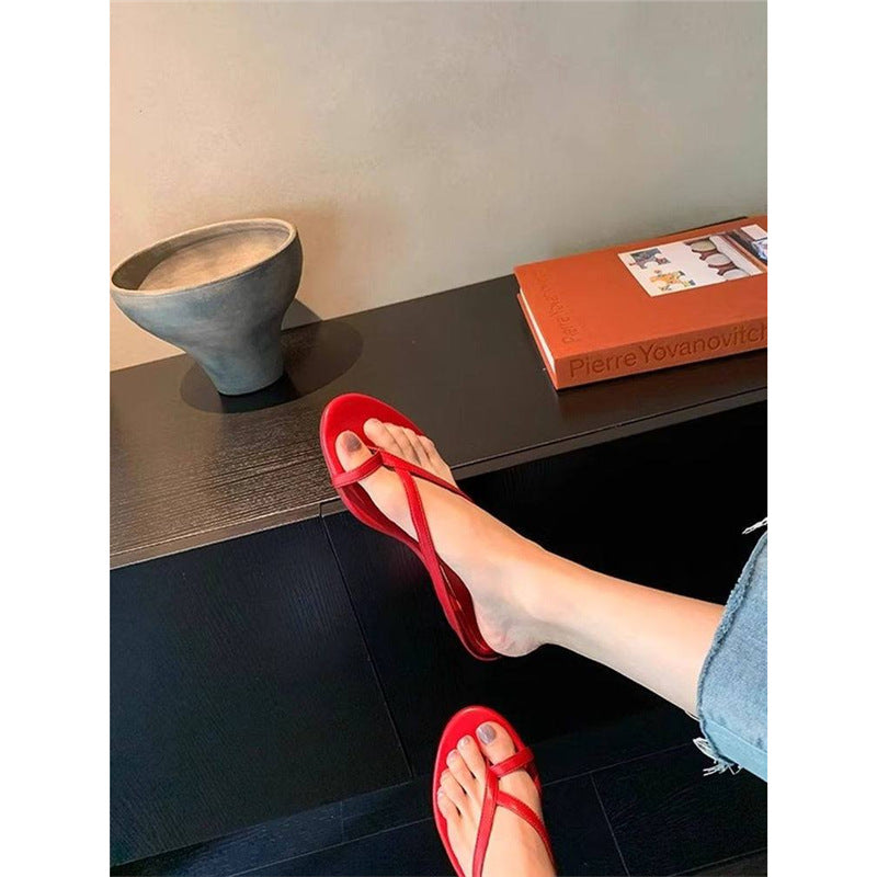 Damen Zehentrenner-Sandalen mit eleganten Riemen und komfortabler Sohle EB