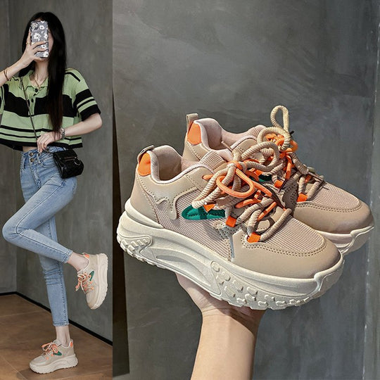 Damen Sportliche Sneakers mit atmungsaktiver Netzstruktur und flexibler Sohle EB