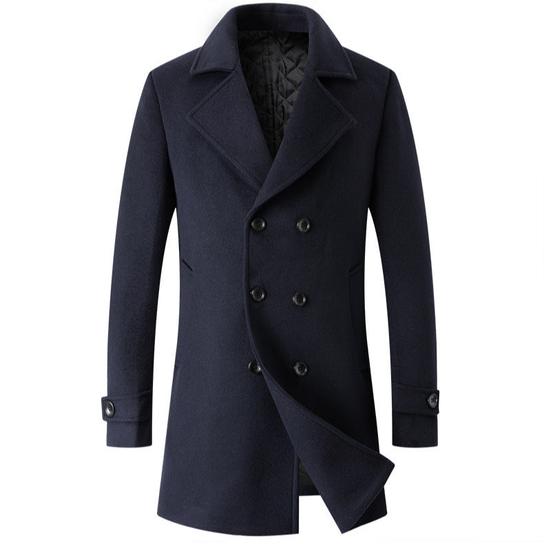 Herren stilvoller und eleganter Übercoat mit doppelter Knopfreihe EB