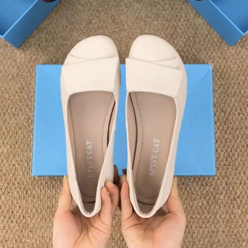 Damen Ballerinas mit eleganter Schleifenverzierung und komfortablem Absatz EB