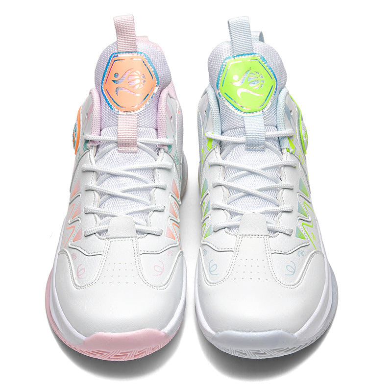 Damen Sportliche High-Top Basketball-Sneaker mit atmungsaktiver Mesh-Oberfläche und dämpfendem Fußbett EB