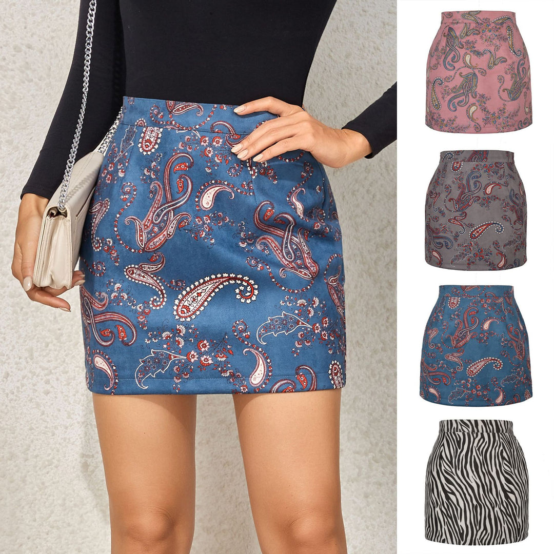 Damen Minirock mit Paisleymuster und hohem Schnitt EB