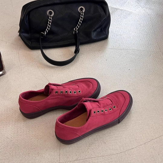 Damen Bequeme Slip-On Sneakers aus weichem Textil EB