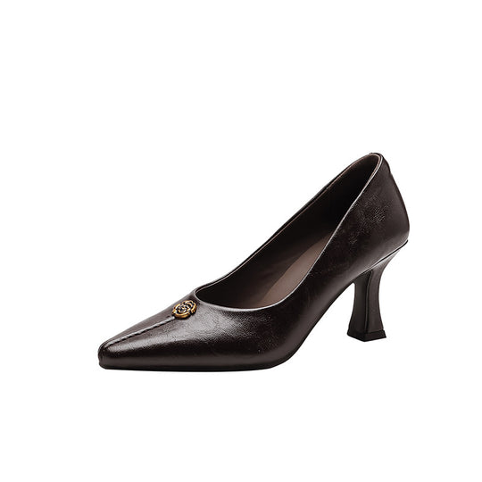 Damen Elegante spitze Pumps mit dekorativem Detail EB