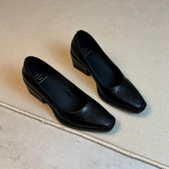 Damen Elegante Stiefeletten mit quadratischer Zehenform und bequemem Blockabsatz EB