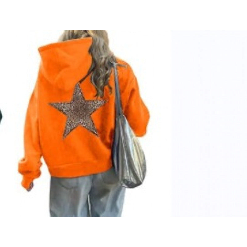 Damen Kapuzenpullover mit glitzerndem Sternmotiv EB