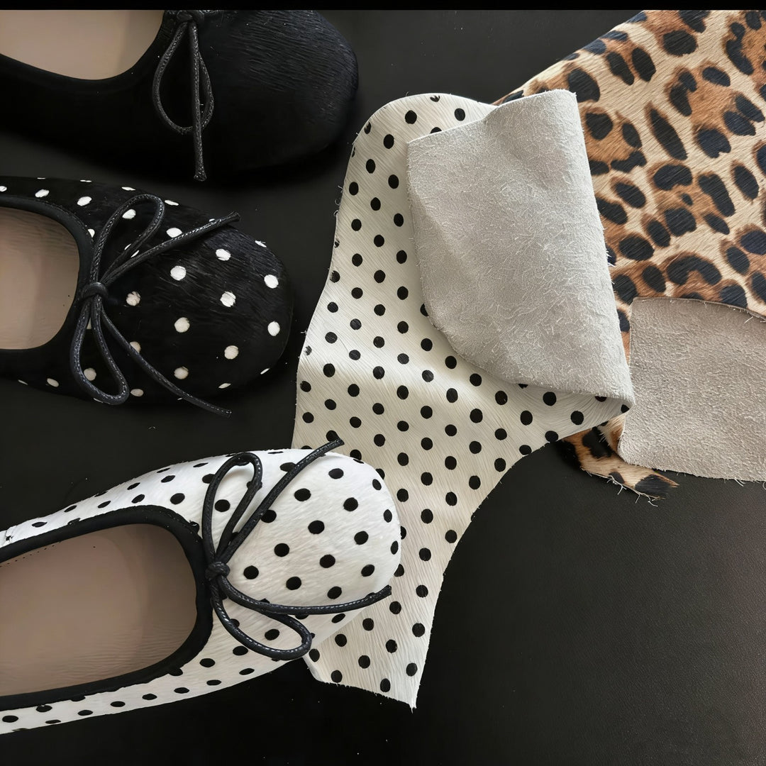 Damen Ballerinas mit dekorativem Punkten und charmantem Schleifenakzent EB