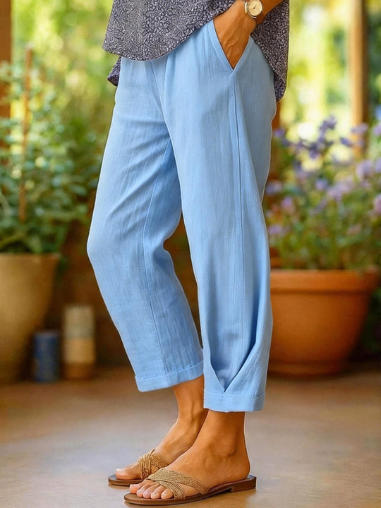Damen Weite Leinenhose EB