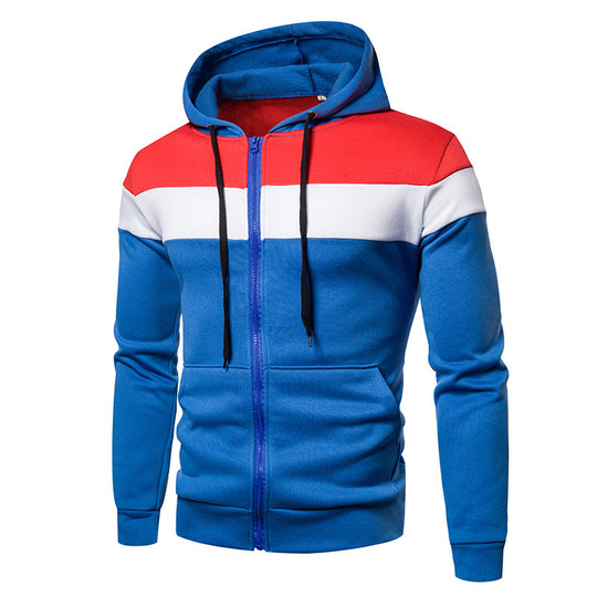 Herren sportliche Kapuzenjacke mit Farbblockdesign EB