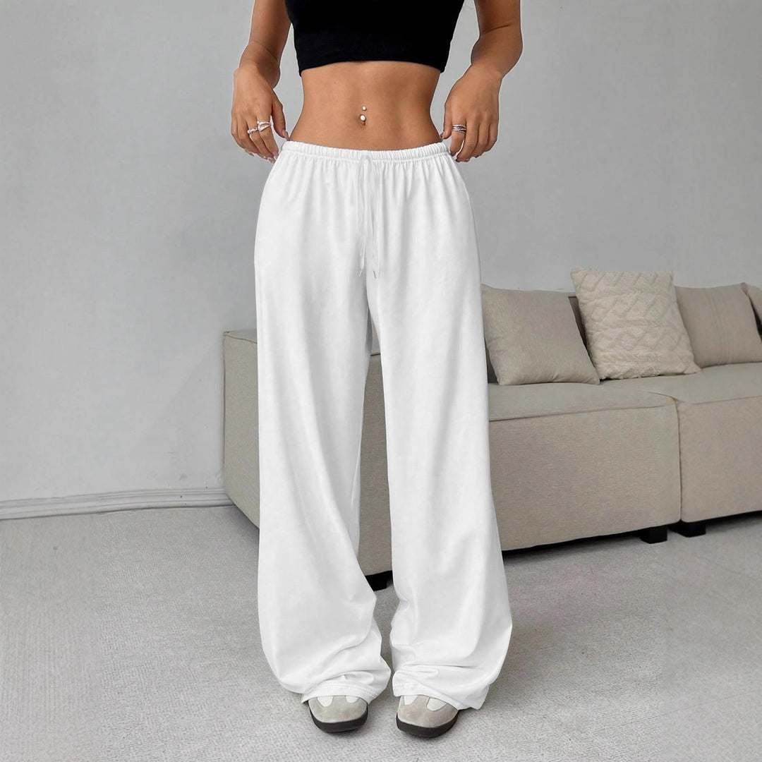 Damen nan weiter Highwaist Palazzo-Jogger mit elastischem Komfortbund, Kordelzug und seitlichen Eingrifftaschen EB