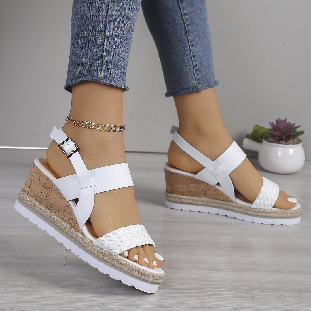 Damen Wedge-Sandaletten mit raffiniertem Flecht-Design und komfortablem Fußbett EB