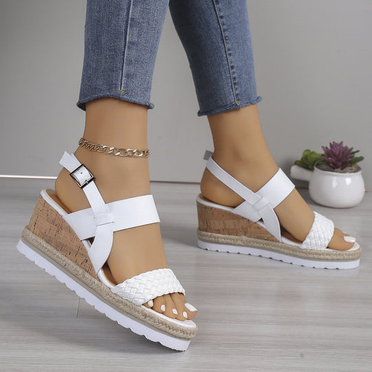 Damen Wedge-Sandaletten mit raffiniertem Flecht-Design und komfortablem Fußbett EB