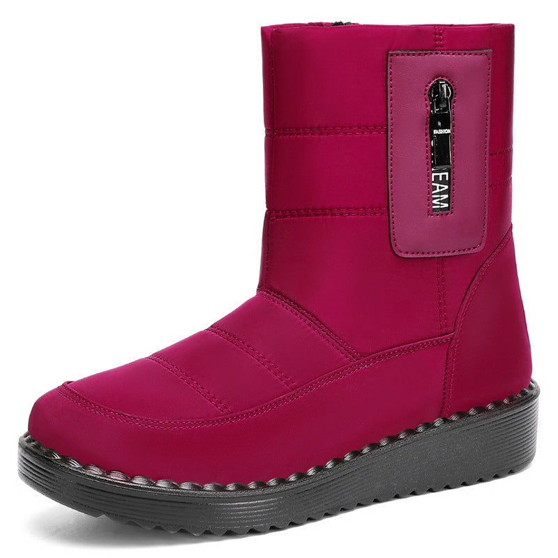 Damen Gefütterte Winterstiefel mit rutschfester Sohle und modischem Reißverschluss EB