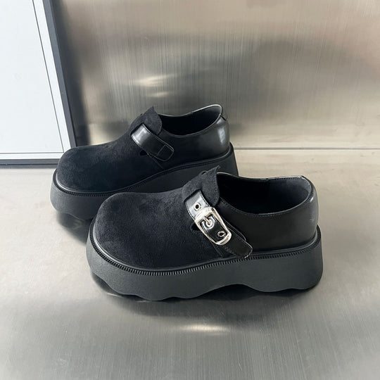 Damen Komfortable Plateau-Clogs mit modischem Schnallenverschluss und rutschfester Sohle EB