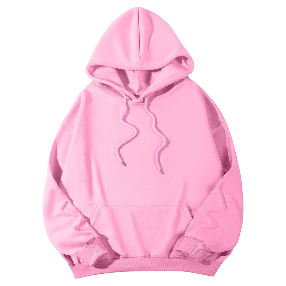 Unisex Oversize-Fleece-Hoodie mit tiefer Schulter, Kängurutasche und breitem Rippbund EB