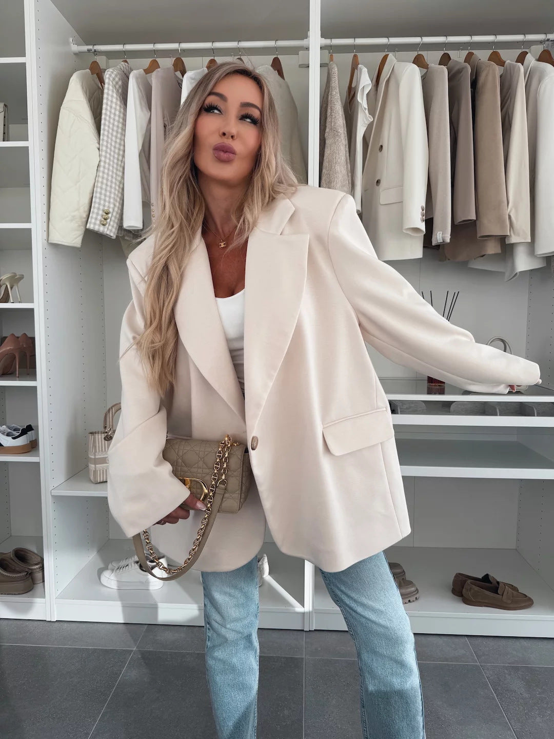 Damen lässiger Oversized Blazer EB