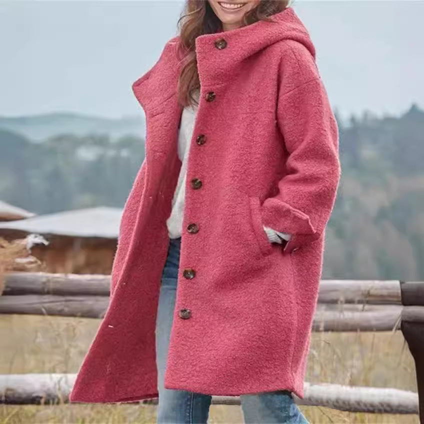 Damen Oversized Wollmantel im casual Look EB
