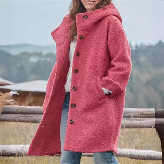 Damen Oversized Wollmantel im casual Look EB