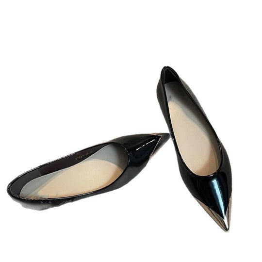 Damen spitze Ballerinas mit glänzendem Obermaterial und feinem Akzent EB