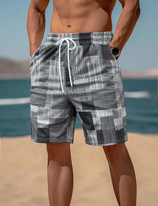 Herren stylische Bade-Shorts mit modernem Graphikmuster EB