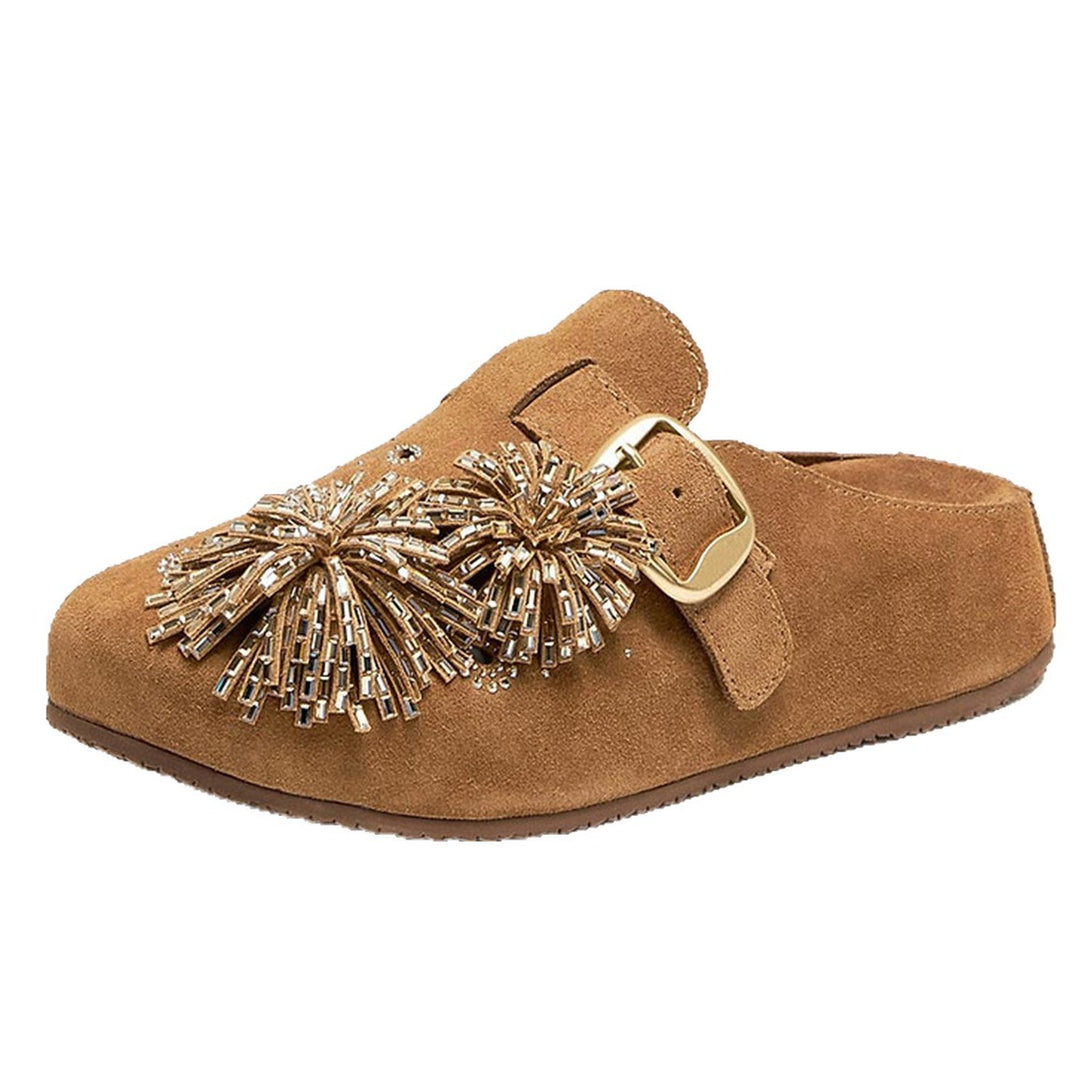 Damen Mokassins mit funkelnden Detailakzenten und verstellbarem Riemchen EB