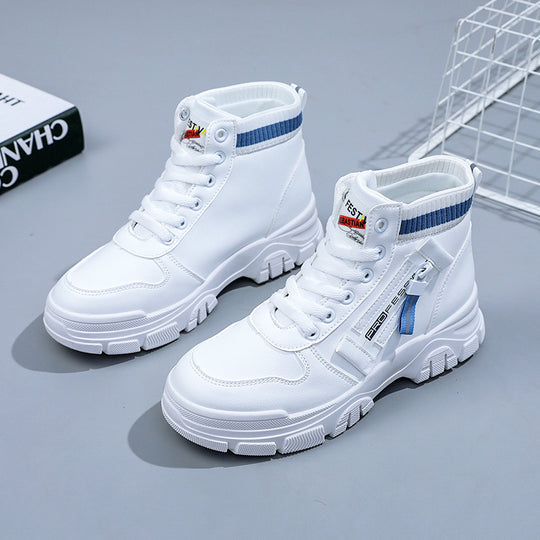 Damen Hohe Sneakers mit modischem Reißverschluss und atmungsaktivem Innenfutter EB