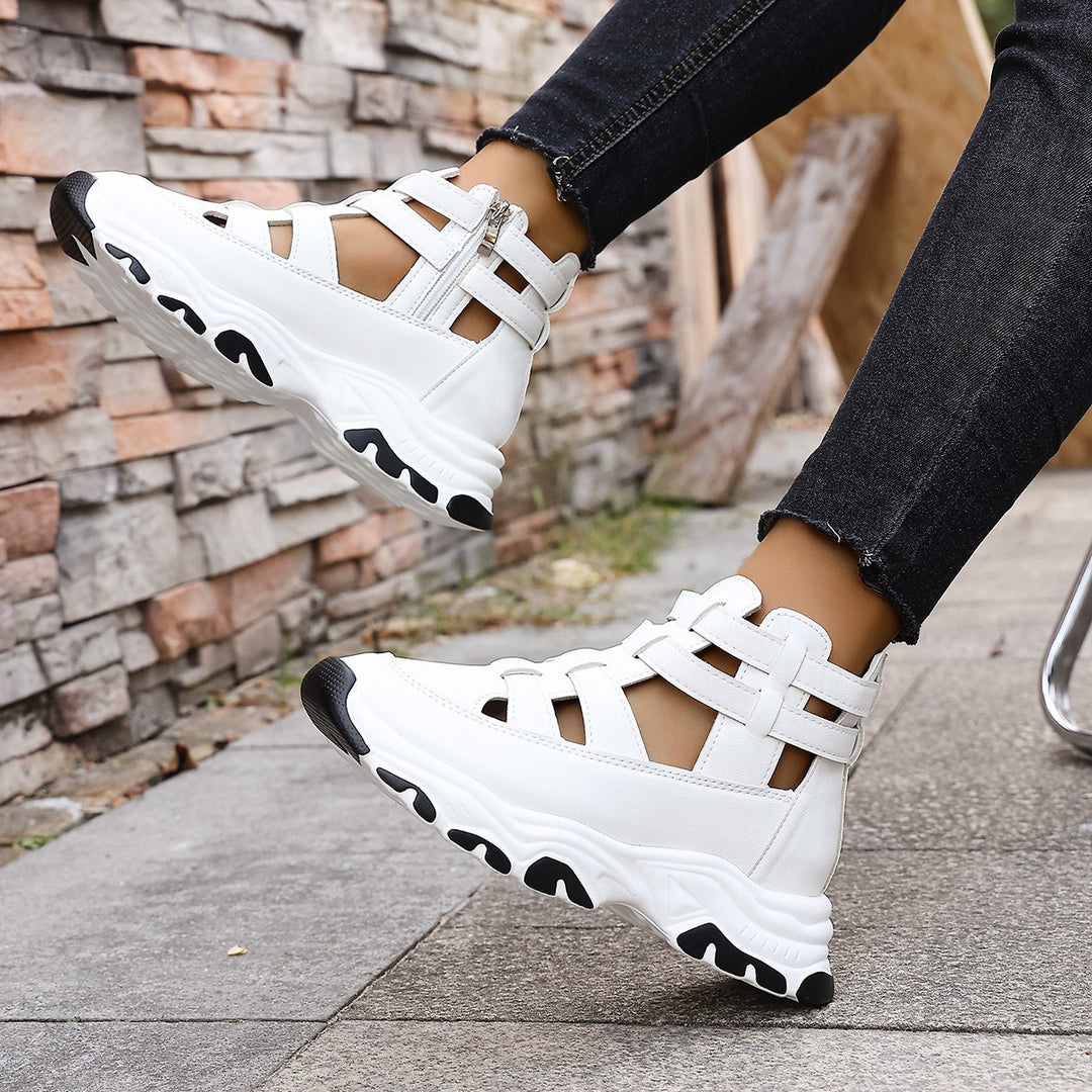Damen Sportliche Schnür-Sneaker im modernen Cut-Out-Design EB