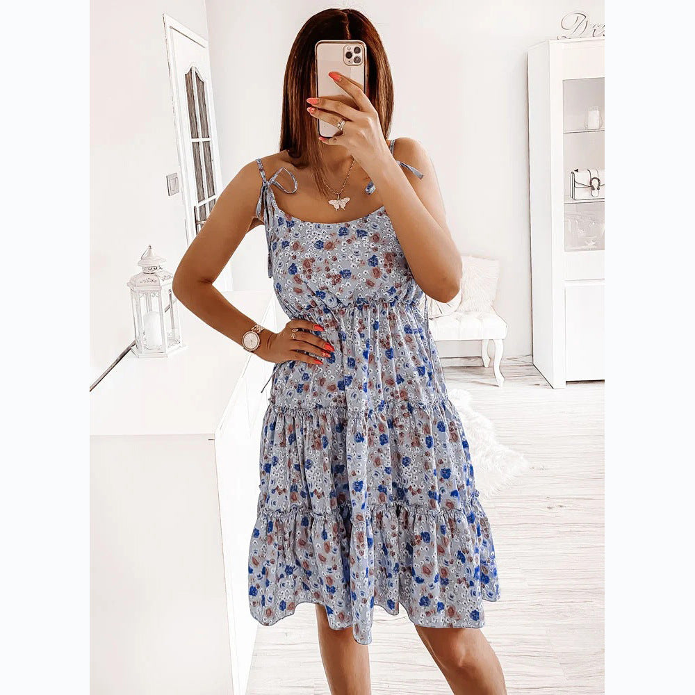 Damen Wonderland Kleid mit verspieltem Blumendruck und lässiger Passform EB
