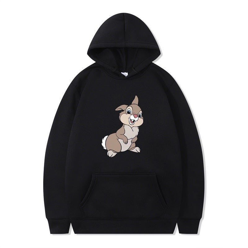 Damen Kapuzenpullover mit niedlichem Hasen-Design und bequemen Kängurutaschen EB