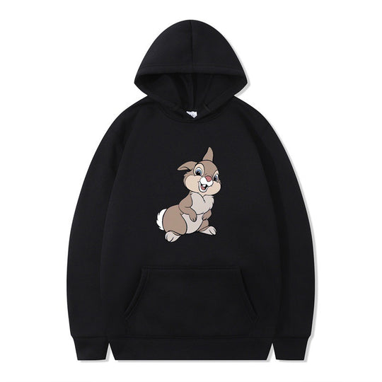 Damen Kapuzenpullover mit niedlichem Hasen-Design und bequemen Kängurutaschen EB