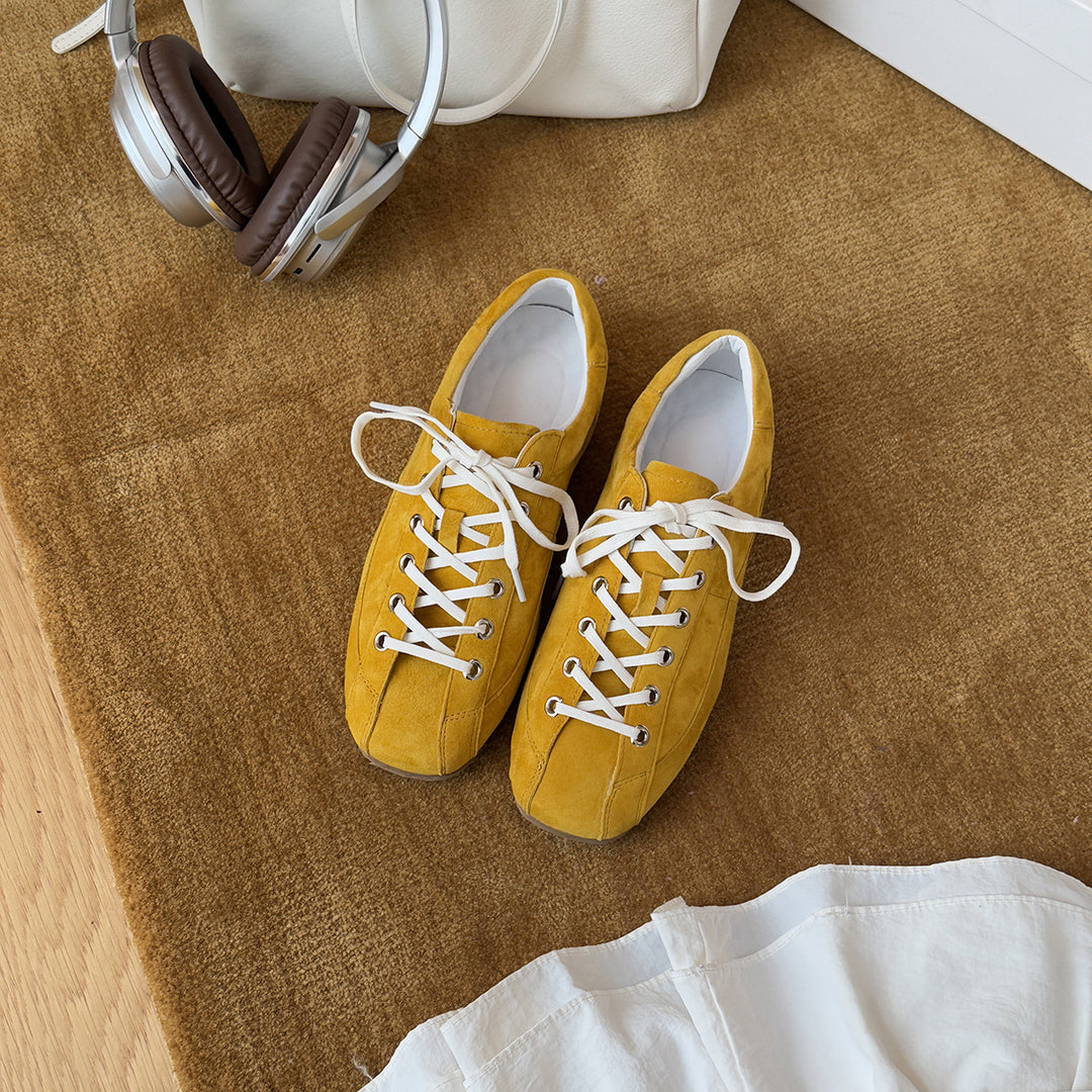 Damen sportliche Wildleder Sneakers im Retro-Design mit hervorragender Dämpfung EB
