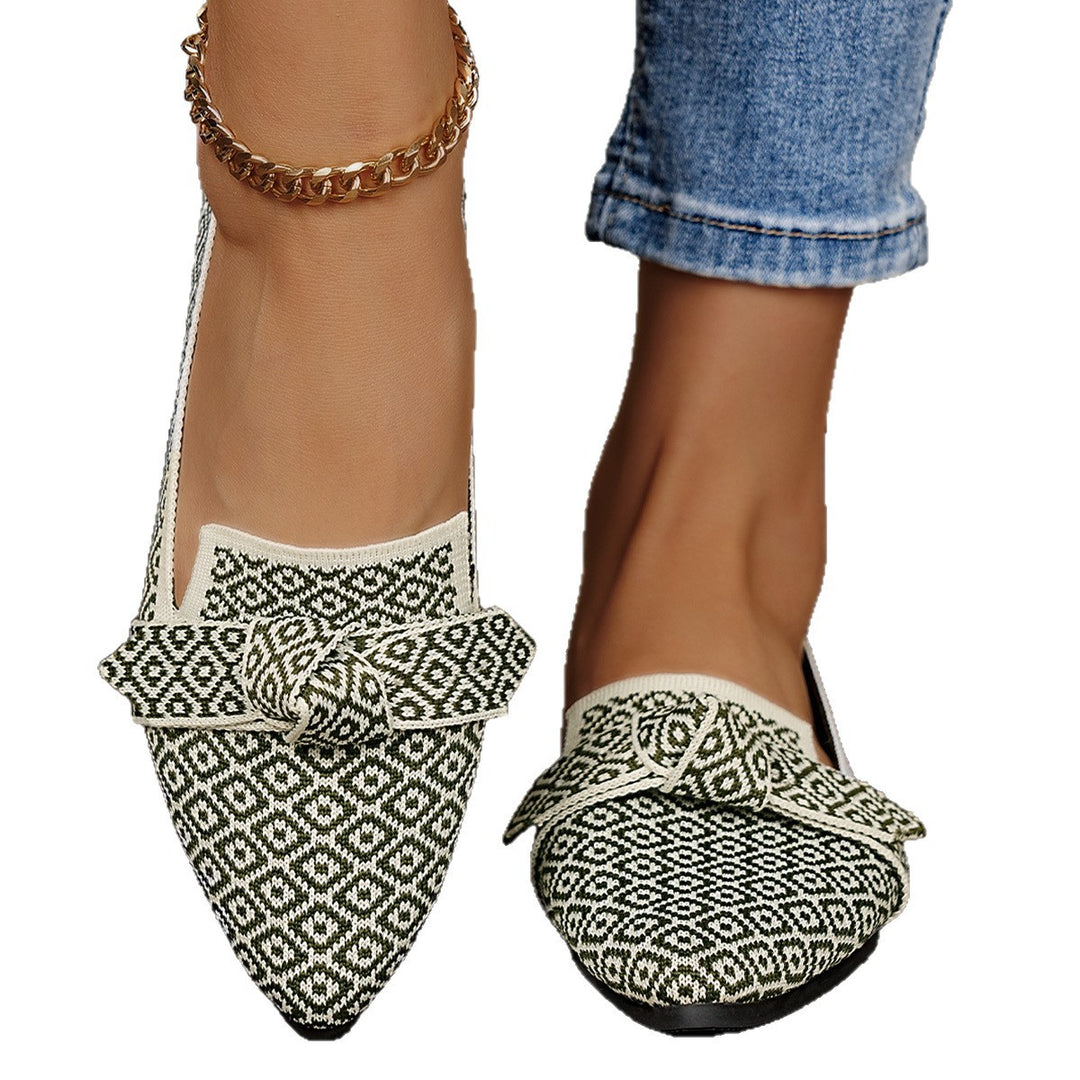Damen Flache Slipper mit elegantem Muster EB