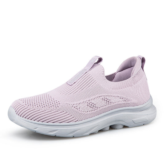 Damen Bequeme Slip-On Fitnessschuhe mit atmungsaktivem Obermaterial EB
