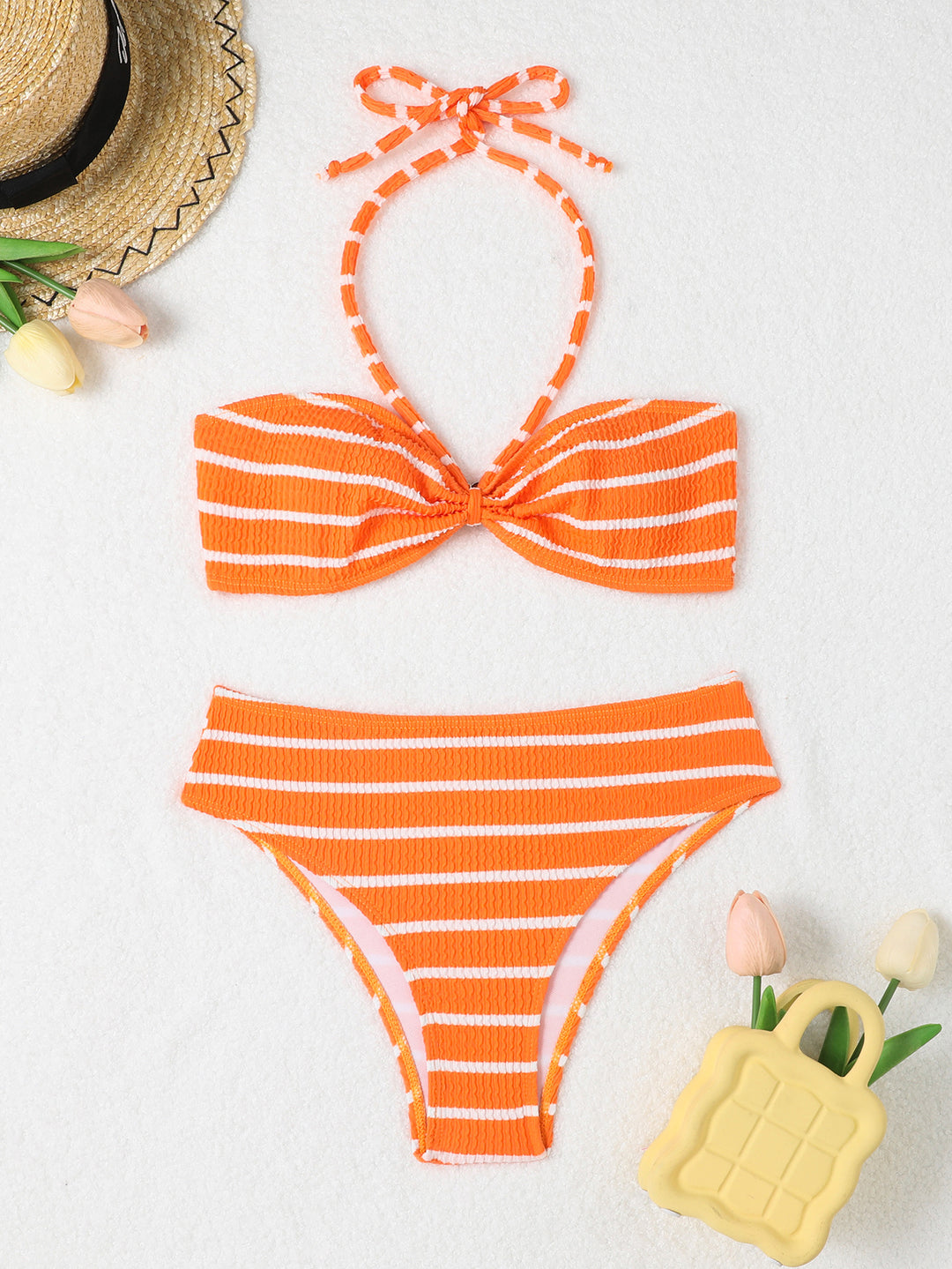 Damen Bandeau Bikini mit raffiniertem Knoten EB