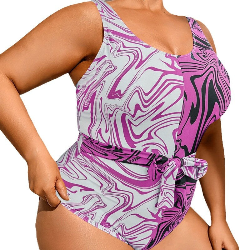 Damen einteiliger Badeanzug mit elegantem Wickel-Design EB