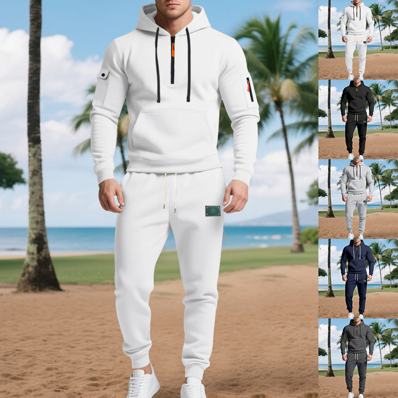 Herren Sportliches Hoodie- und Jogginganzug-Set mit atmungsaktiven Eigenschaften und praktischen Taschen EB