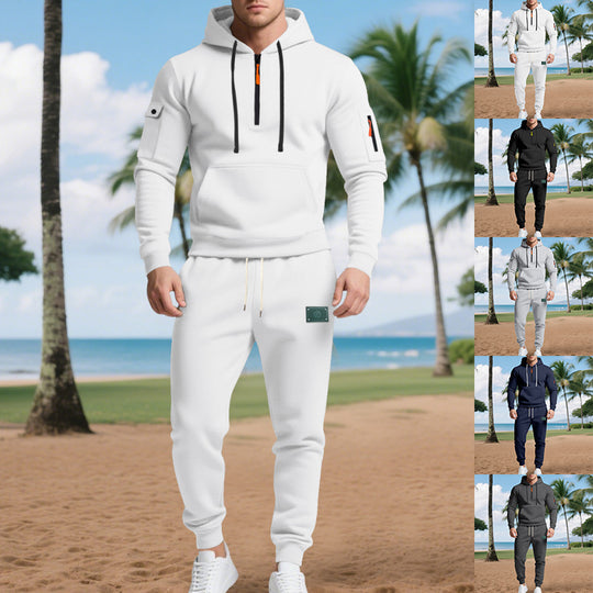 Herren Sportliches Hoodie- und Jogginganzug-Set mit atmungsaktiven Eigenschaften und praktischen Taschen EB