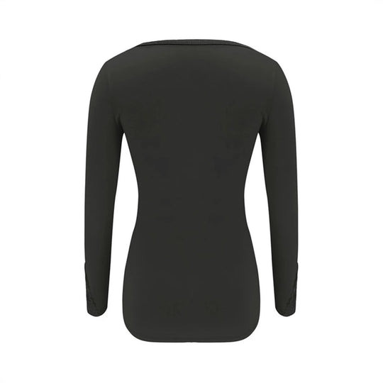 Damen Elegantes Oberteil mit transparentem Spitzenverlauf und funkelnden Applikationen EB