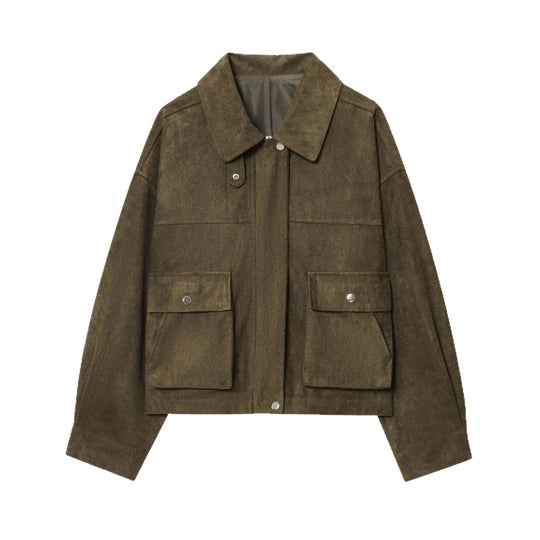Damen modische Utility-Jacke mit praktischen Taschen EB