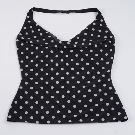 Damen Spaghetti-Trägertop mit verspieltem Punktdesign und elegantem Schnitt EB