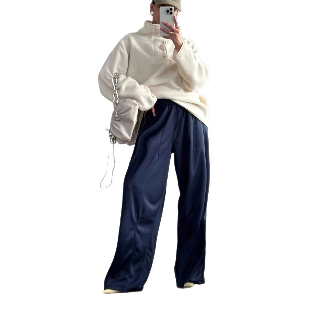 Damen weite Sporthose mit diagonalen Streifen EB