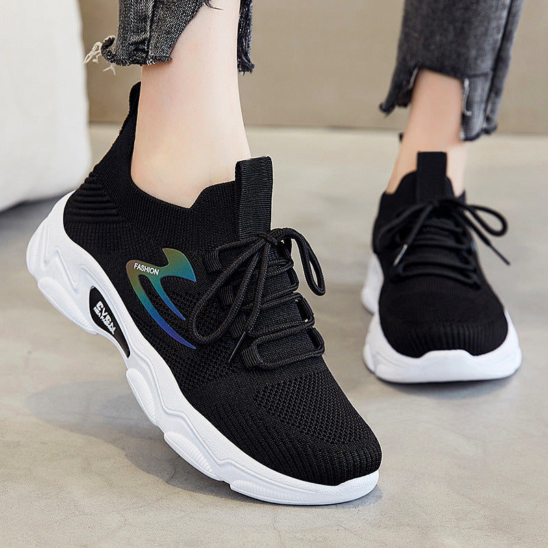 Damen nan minimalistischer Strick-Sockensneaker mit strukturiertem 3D-Obermaterial, anatomischem Memory-Fußbett und profiliertem EVA-Plateau EB