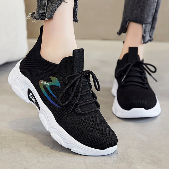 Damen nan minimalistischer Strick-Sockensneaker mit strukturiertem 3D-Obermaterial, anatomischem Memory-Fußbett und profiliertem EVA-Plateau EB