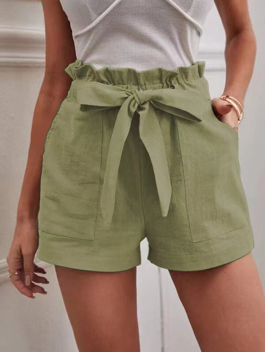 Damen Tailored Shorts mit Krawatte und praktischen Taschen EB