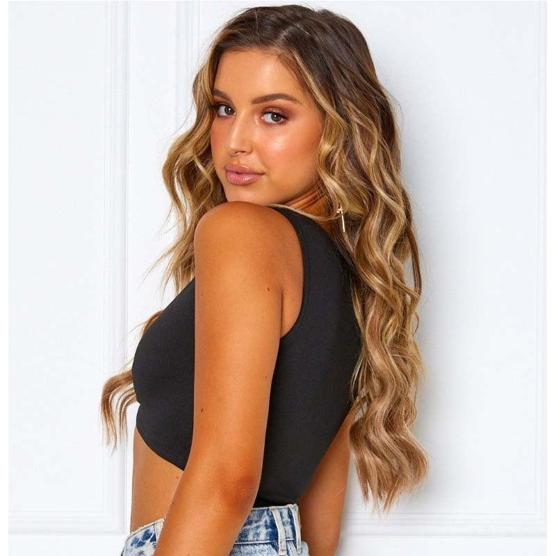 Damen Crop Top mit dekorativem Ring EB