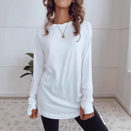 Damen Langarmshirt aus atmungsaktiver Baumwolle Heidi-Mode